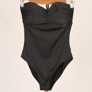 Old Navy Black Cinched Front Strapless Bathing Suit